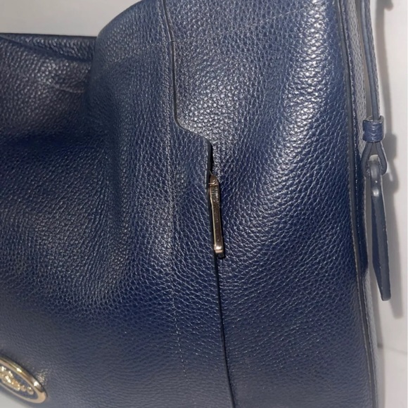 Navy blue Leather Coach purse great condition - Picture 3 of 11